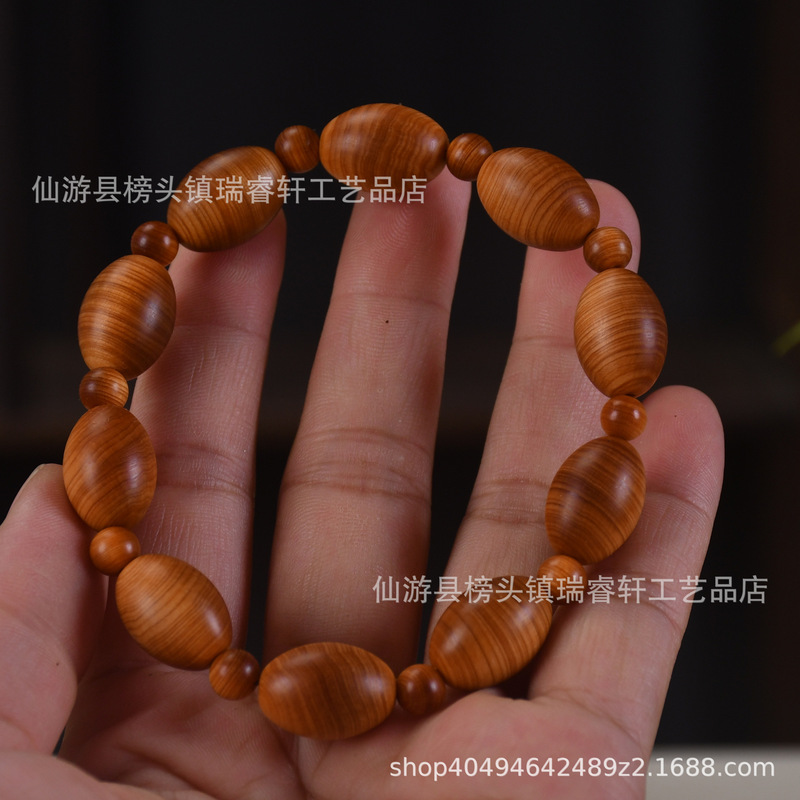 太行崖柏陈化高油橄榄珠手串红油料木质佛珠单圈男女款文玩批发热|undefined
