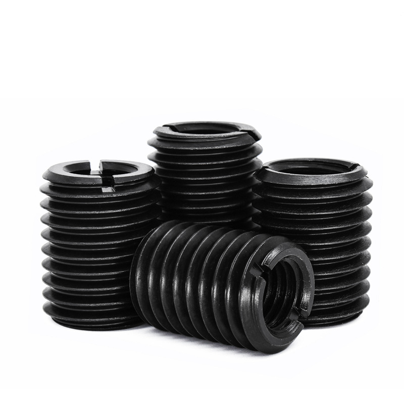 一字槽牙套变径螺纹转换修复45号钢螺母热处理加硬发黑内外牙螺套