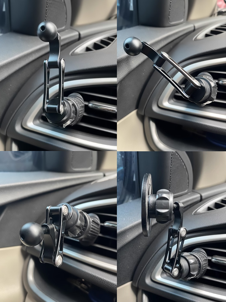 Mingka C19 Car Mount Phone Extension Rod Air Vent Dashboard Car Adapter 17mm Ball Head Extended Base