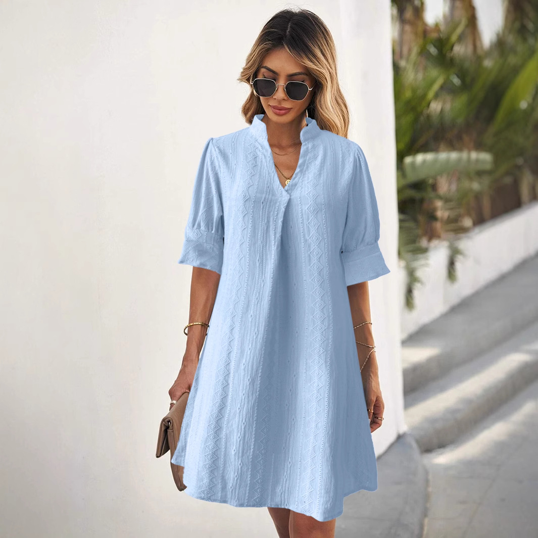summer solid color dress
