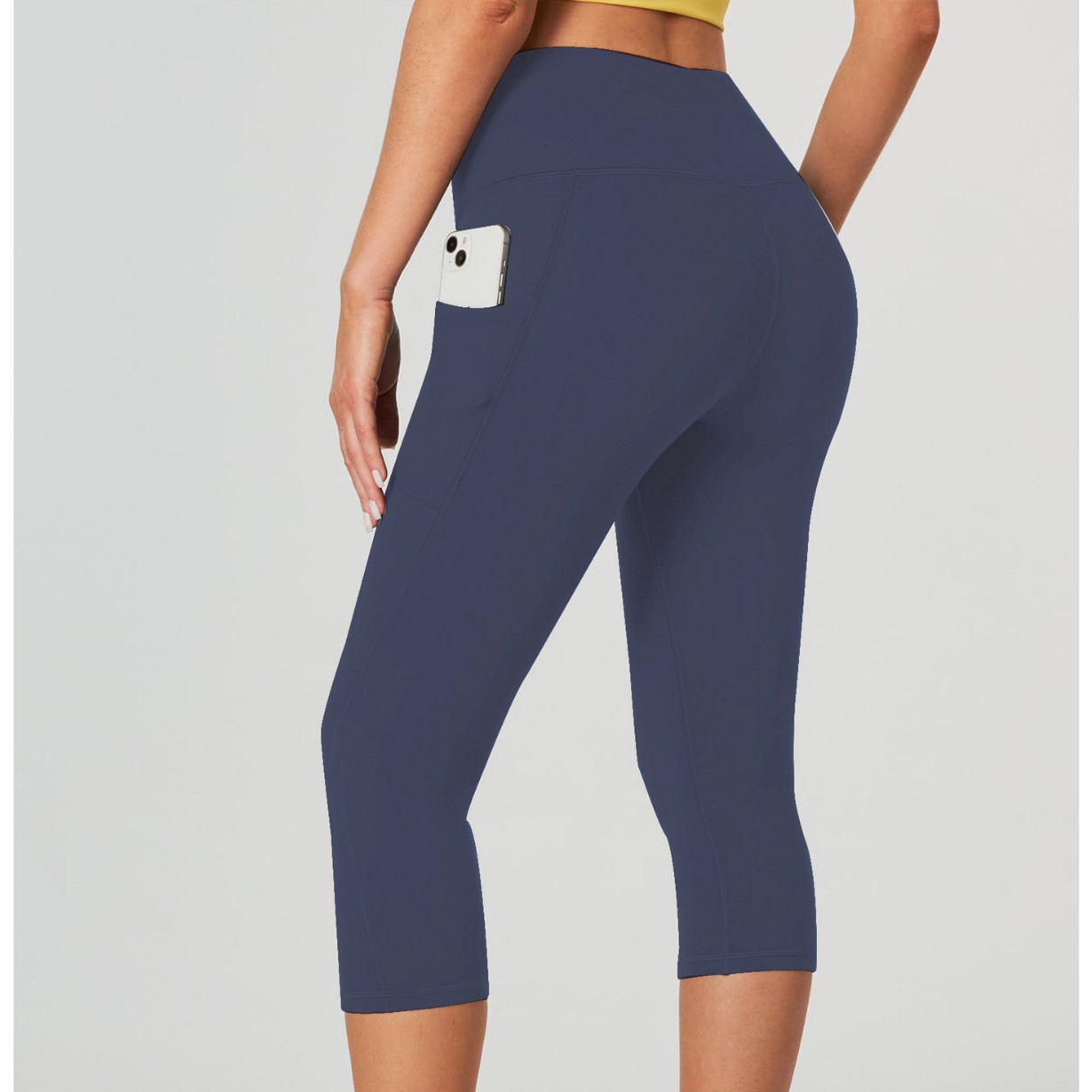 Cross-Border Outdoor Sports Fitness Side Pocket Peach Butt Running Butt-Lifting High-Waisted Tummy Control Elastic Tight Yoga Pants