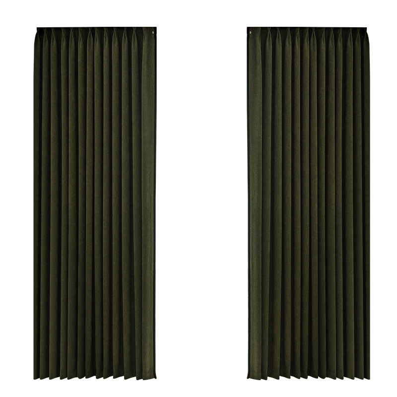 1600g engrosado nuevo estilo francés medieval verde oliva negro cortina de borde sombreado dormitorio de alta calidad cortina de chenilla