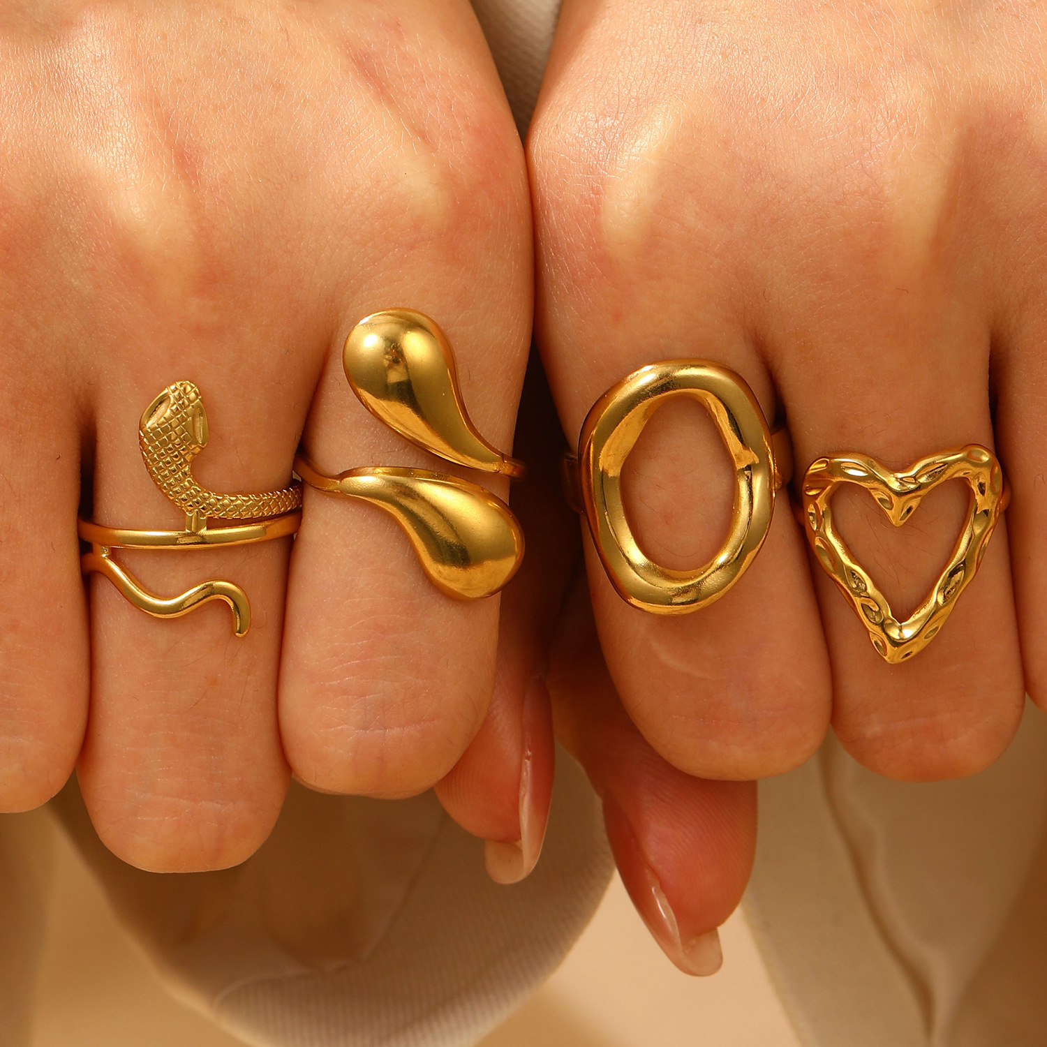 1 Piece Quantity Wholesale Jewelry Simple Style Classic Style Solid Color 304 Stainless Steel Plating Rings