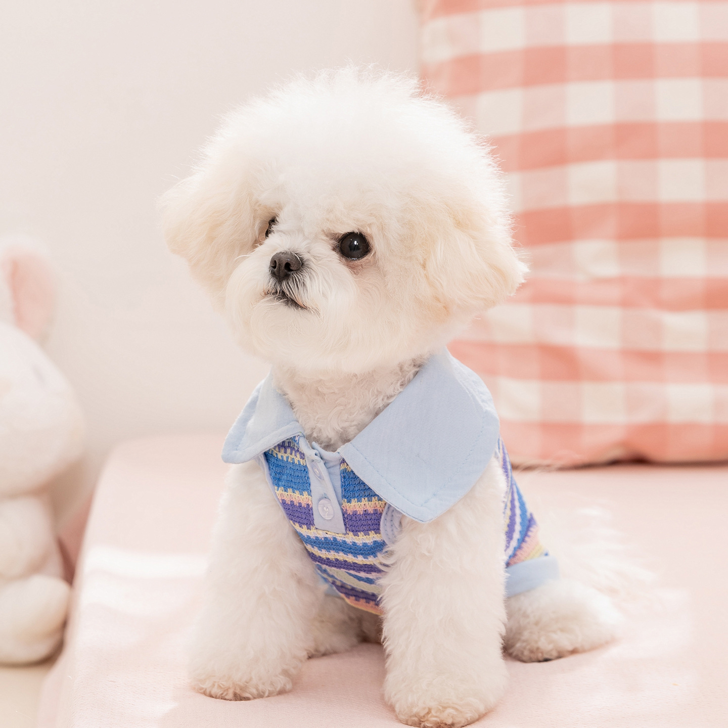 Primavera y verano, playa de viento pastoral, camisa polo delgada, chaleco hueco transpirable, ropa de perros pequeños y medianos, ropa de mascotas