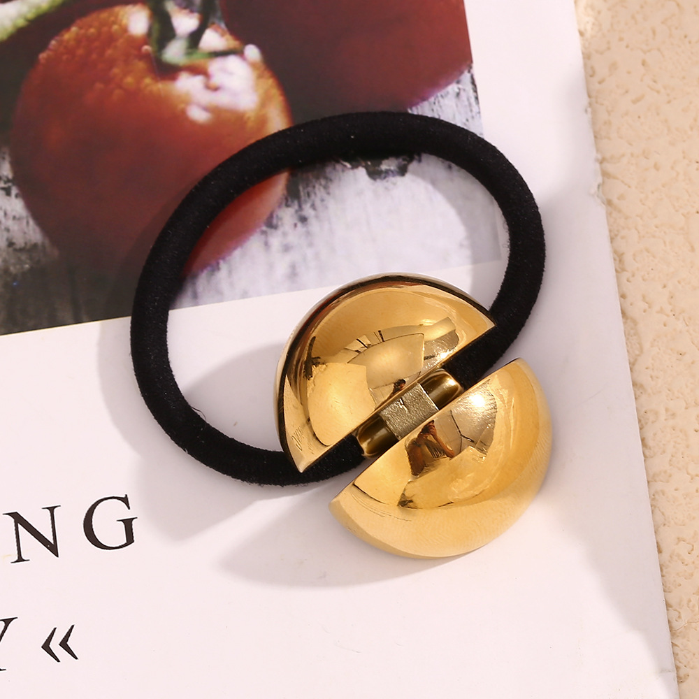 Accessori per capelli unisex, moda di nicchia, temperamento semplice, personalità, acciaio inossidabile, placcato oro, corda per capelli liscia, donna_voghion.com