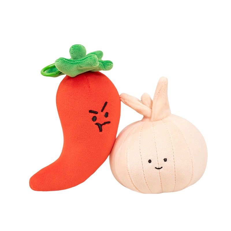Muñecas de verduras de simulación lindas col chile champiga zanahoria muñecas de casa llaveros pequeños accesorios colgantes