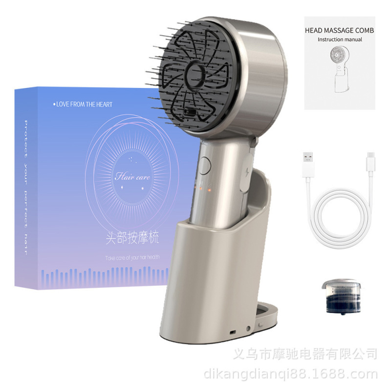 防水红光导液电动按摩梳家用头皮上药防脱护发养发揉捏按摩梳批发|undefined