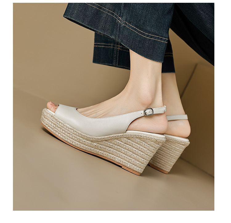 Sandal cao gót nữ hở mũi quai ngang đế xuồng gót 9 cm — màu trắng ngà, bạc chi tiết 17