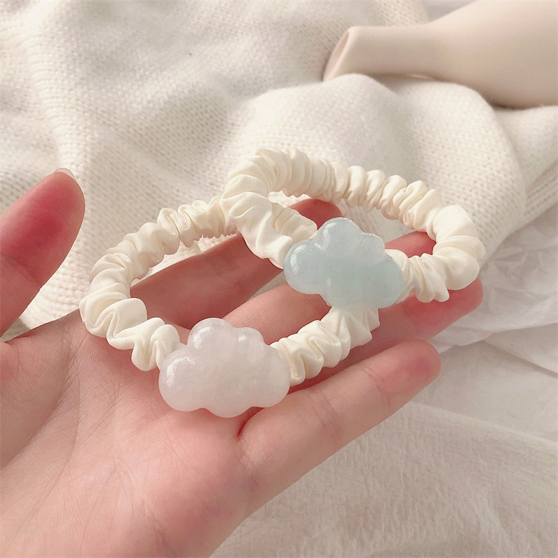 Nuevo lindo anillo de nube intestino delgado cuerda de cabeza de banda de goma de alta elasticidad anillo de cabello temperamento de niña dulce adornos de cabello cuerda de cabello
