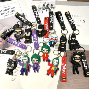Cross-border Creative Comic Clown Quinn Keychain Trendy Cool Batman Keychain Catwoman Bag Pendant