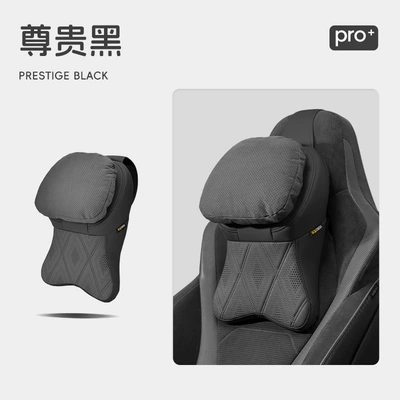 Neck Pillow, Suitable for – Headrest - aviation-large-headrest-double-layer-suede-noble-black-headrest-1-piece