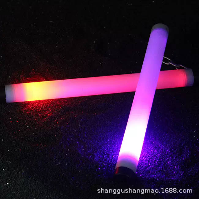双节棍夜光七彩荧光双截棍发光舞台表演震动型高亮夜光双节棍防滑