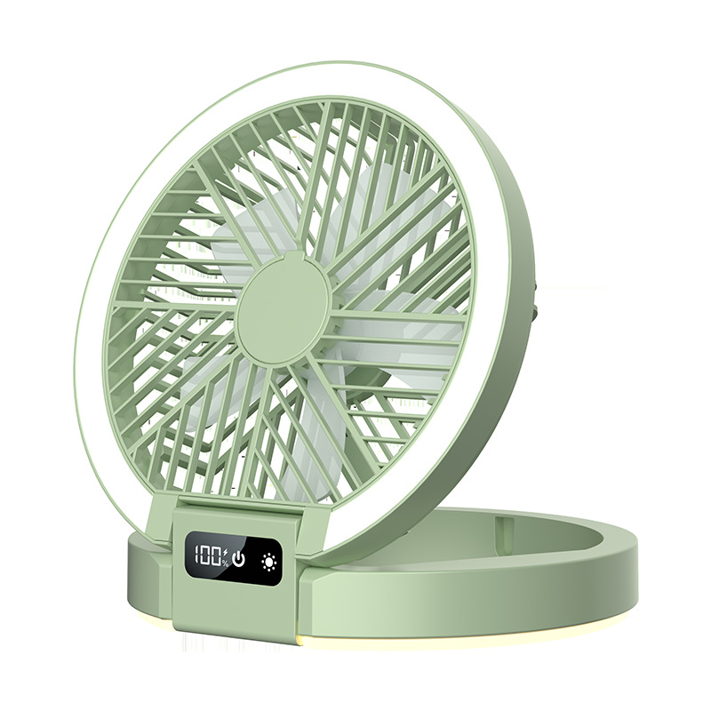 Nuevo ventilador de bucle USB, pantalla digital multifuncional, ventilador sin hojas, ventilador eléctrico para acampar al aire libre, mini ventilador de clip recargable de escritorio