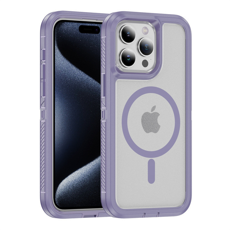 iPhone16 ガーディアン三防スマホケース 磁気ワイヤレス充電対応 Apple 15 滑り止め 落下防止保護カバー|undefined