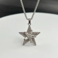 Full rhinestone rotating five-pointed star + 3.0*70cm pearl chain