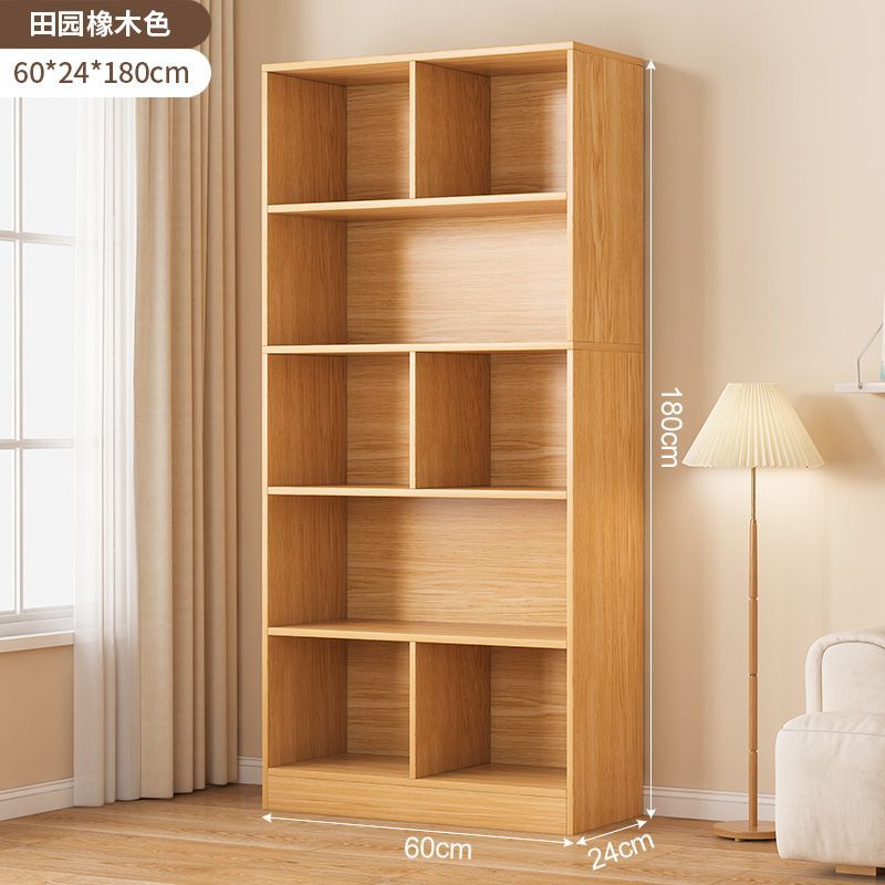 Estante de estantería Gabinete de pared completa de piso a techo Estantería para el hogar de color de madera maciza Gabinete de almacenamiento de sala de estar de una pieza contra la pared Gabinete de rejilla