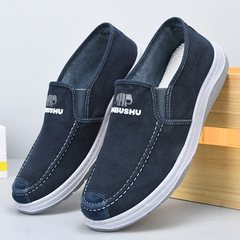 New style old Beijing cloth shoes men's canvas shoes washed fabric denim soft sole comfortable one-legged men's casual shoes