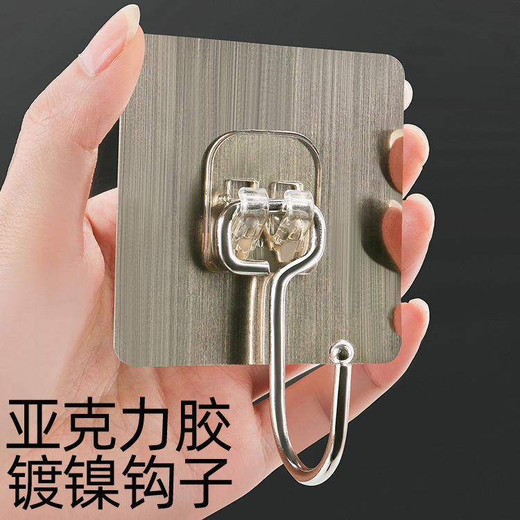 Large No-Drill Adhesive Wall Hooks, Traceless Transparent Hooks for Home Use, Heavy-Duty Kitchen Sticky Hooks [T501]