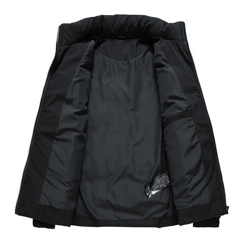 Men's Clothing stand collar Silk cotton jacket men's winter new high end trendy white duck Silk cotton thick cold proof warm casual jacket men_voghion.com