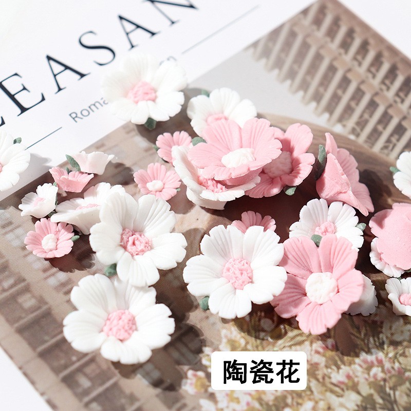 仿真桃花陶瓷花太阳花diy手工奶油胶手机壳发夹发饰材料饰品