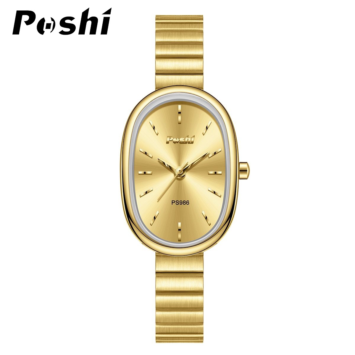 POSHI nuevo reloj de cuarzo con cadena esfera ovalada pequeño reloj de mujer coreana ropa reloj de mujer salvaje