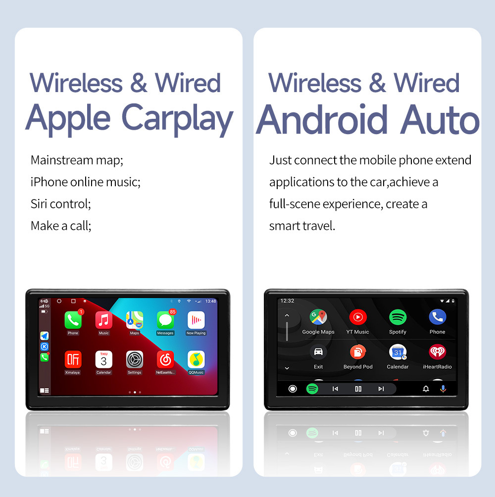 Cross-border foreign trade e-commerce 7-inch car mobile phone screen interconnection portable wireless carplay Auto Bluetooth