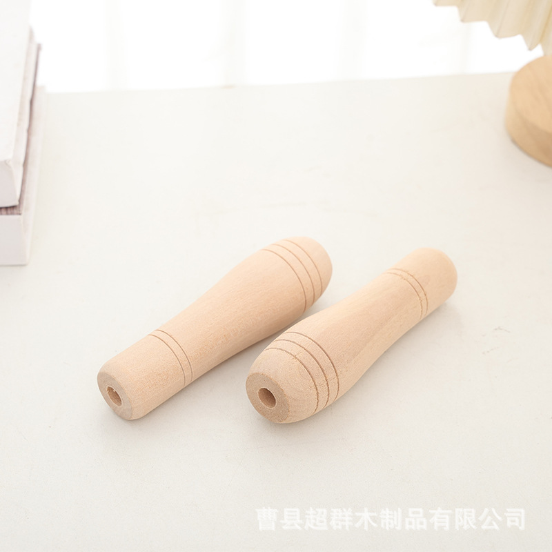 Handle, kitchenware from natural wood with accessories, through hole