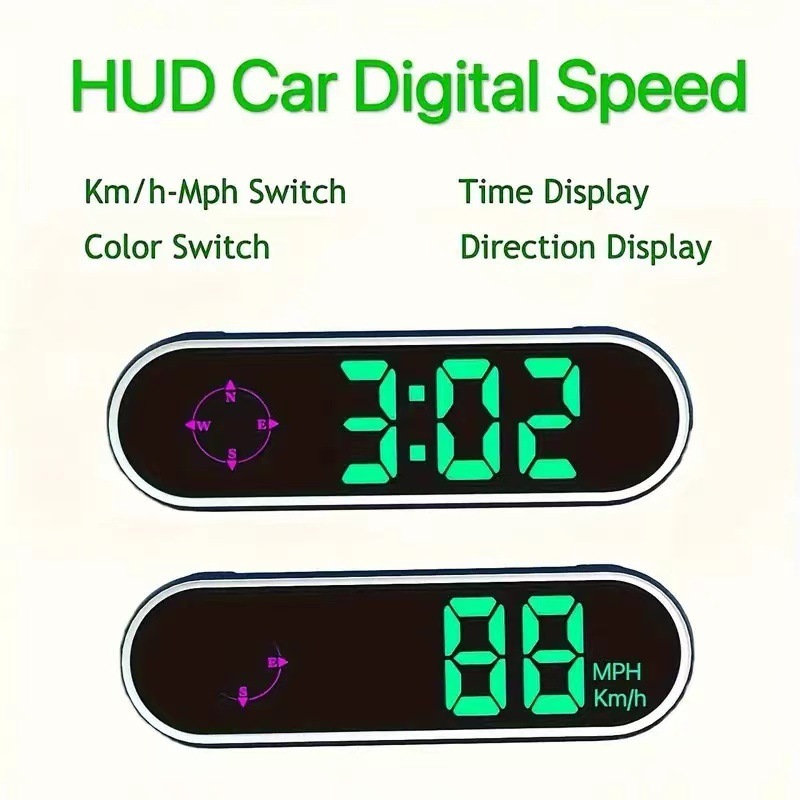 Direct from the manufacturer: New colorful car-mounted display HUD all-in-one device, switchable between KMH/MPH [for cross-mirror use]