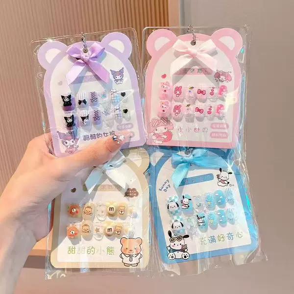 Sanrio Children's Nail Patch Girls Nail Patch Girls Wear Armor Special Three-dimensional Patch Diamond Cute Nail Patch