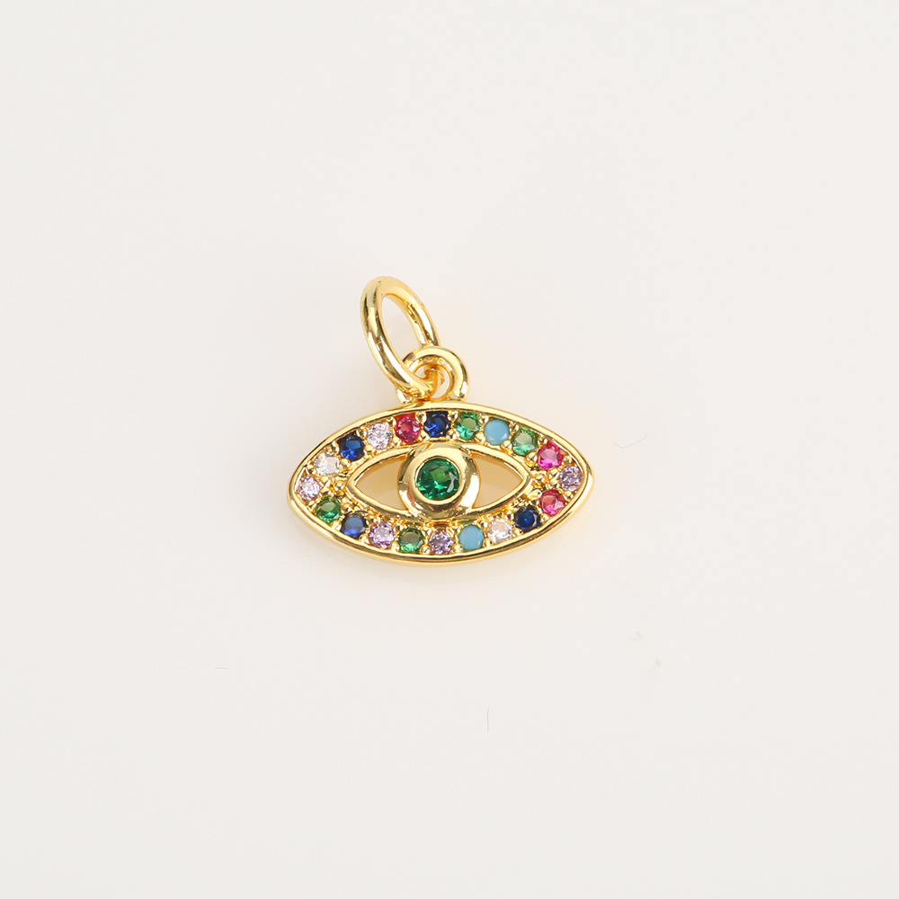 15g Weight Pendant Jewelry Making Type 10*10mm Jewelry Making Size Zircon Inlay Material DIY Jewelry Accessories Classification 1 Piece Quantity Copper Material Star, Heart Shape, Eye Pattern All Seasons Season Plating, Inlay Design IG Style Style 1 Piece 10*10mm Copper Zircon Star Heart Shape Eye Pendant 1