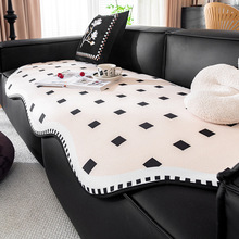 皮沙发专用异形不规则沙发垫子四季通用高级雪尼尔2024新款盖布巾