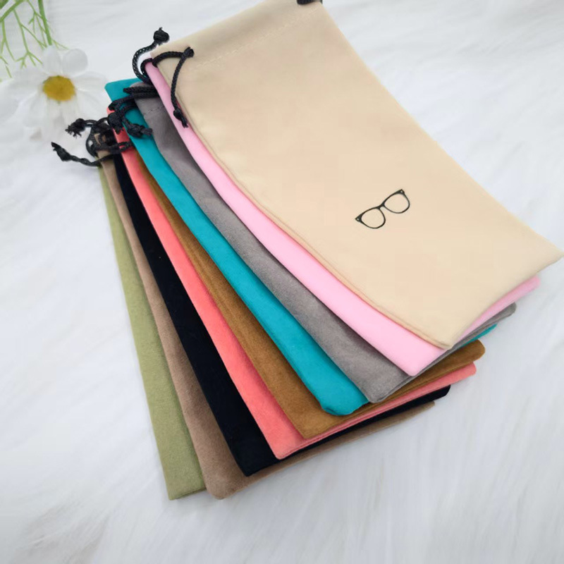 Nueva bolsa de gafas de tela de flocado gafas de sol gafas de miopía gafas plegables para mujeres gafas de cabello de bolsillo bolsa de gafas