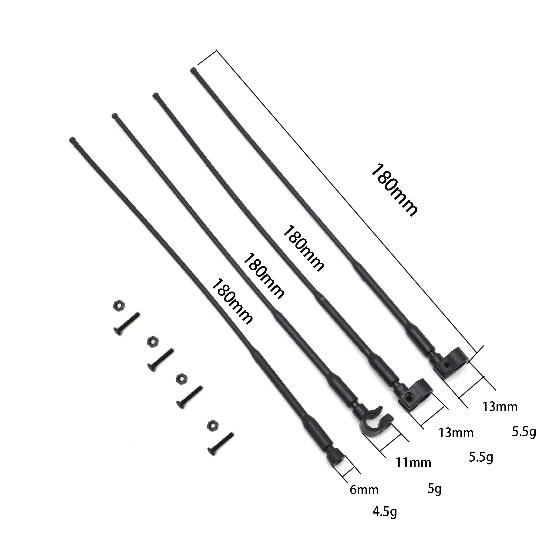 Simulated climbing car signal cable (1:10/1:8), simulated antenna, decorative, remote control model car, short card.