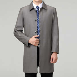 男士风衣外套爆款2026新款春秋款中长款商务休闲大衣加肥加大夹克