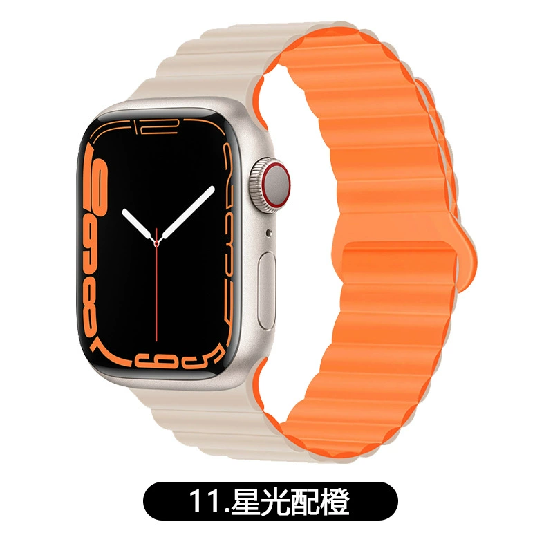 Подходит ремешок Apple Watch двухцветный магнитный силикон IWATCH1-9 поколения/SE
