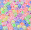 Square fluorescence acrylic beads with letters, accessory