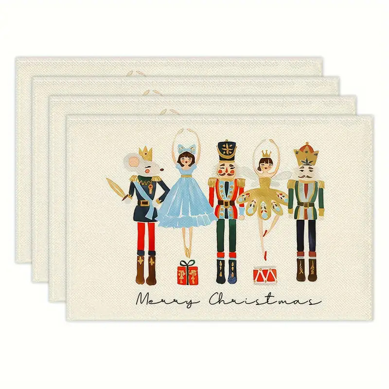 Transfronterizos lino almohadilla de mesa Aliexpress TEMU Amazon almohadilla de mesa cuadrada búfalo rojo almohadilla de Navidad Día de la Independencia