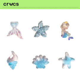 洞洞鞋配饰美人鱼鞋花水晶透明智必星diy装饰配件鞋扣