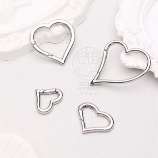 Polished 316L stainless steel buckle creative DIY heart-shaped spring ring luggage accessories key ring hanging buckle jewelry in stock