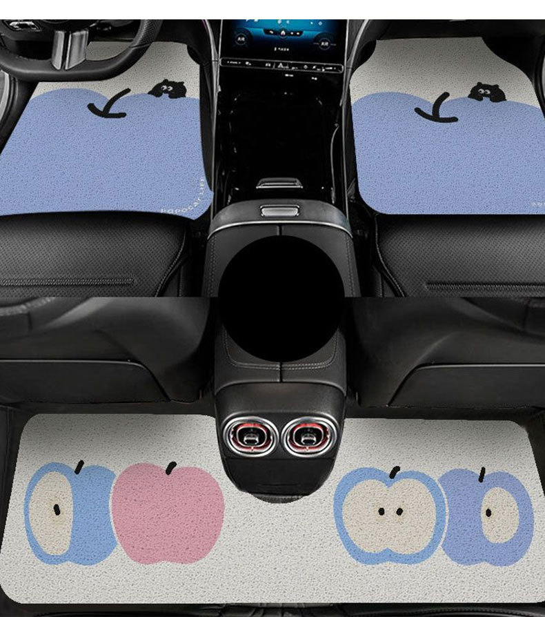 Dropshipping Cartoon Cute Car Floor Mats, Wire Loop Mats, Dirt-Scraping, Anti-Stain, Wear-Resistant, Easy-Care Foot Mats