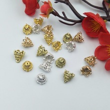 手作DIY饰品配件花帽流苏帽吊坠 合金保色 镂空枝叶花帽 厂家直销