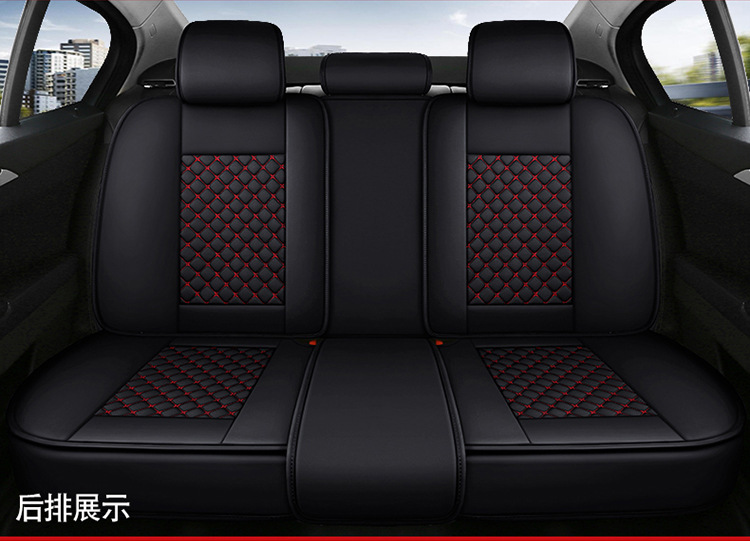2026 new model car seat cushion, universal for all car models, four-season leather seat cushion, lumbar support, full leather seat cover, universal seat cover