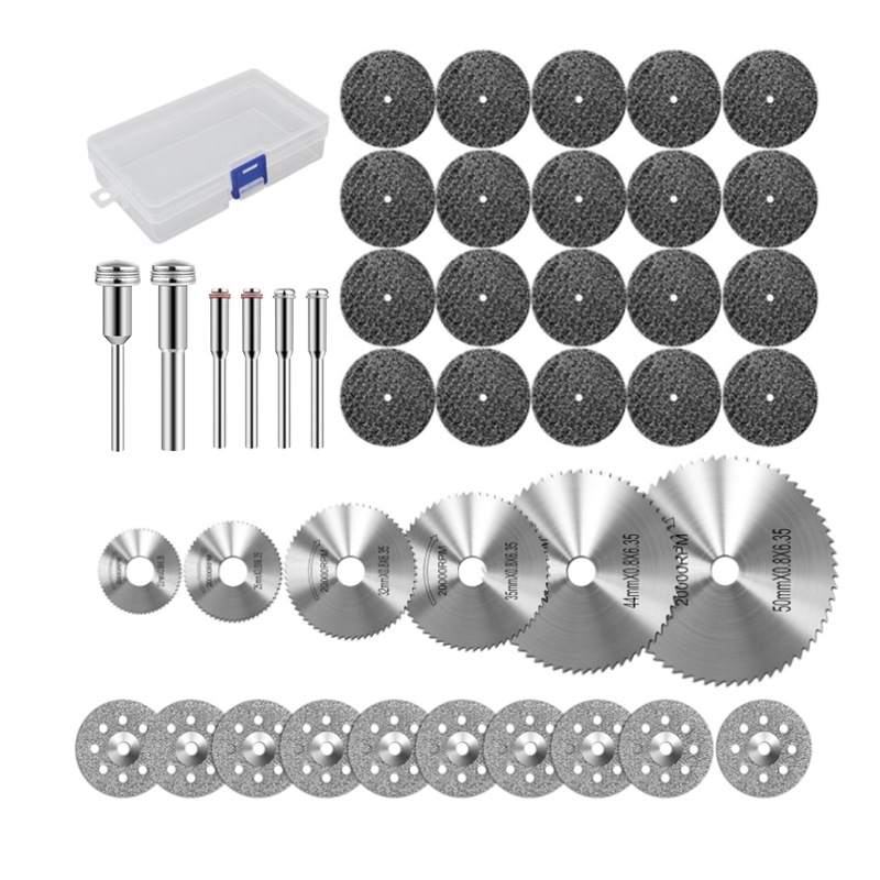 跨境43PC电钻配件套装高速锯片 HSS金刚砂切片树脂切割片圆切片