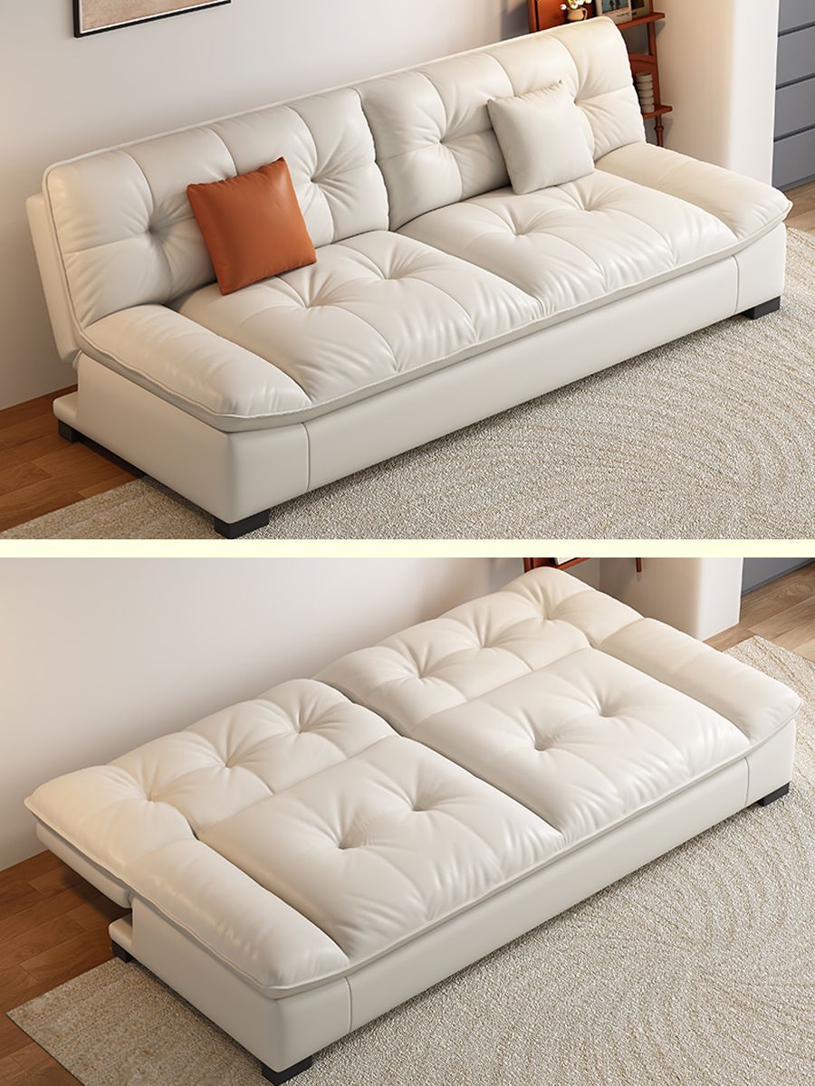 Cloud Sofa Bed Dual-Purpose Foldable Cream Style Small Apartment Living Room Multi-Functional Leather Art Nordic Straight Sofa