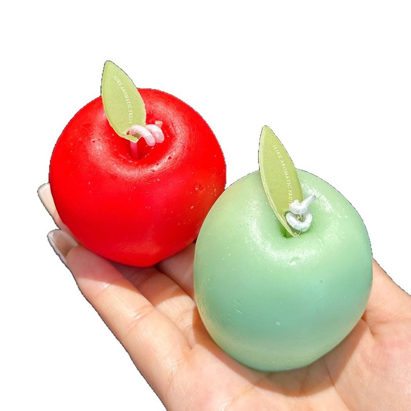 苹果造型蜡烛圣诞氛围感香氛蜡烛节日伴手礼仿真水果蜡烛|undefined