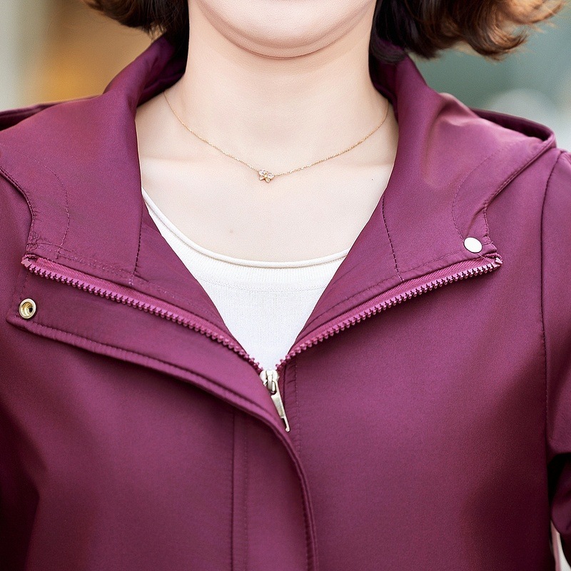 2025新款时尚洋气中老年妈妈休闲加大码风衣上衣春秋女士夹克外套|undefined