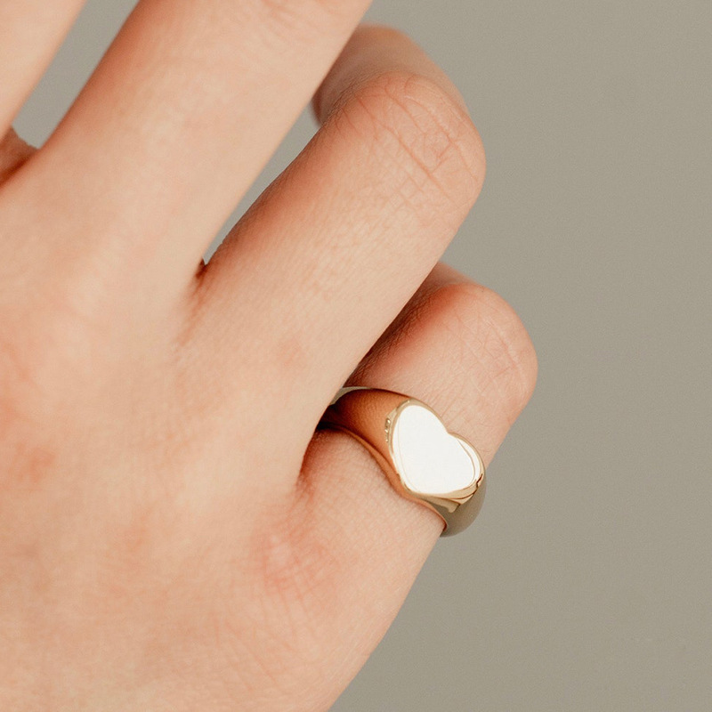 Retro Heart Shape Copper Rings 1 Piece