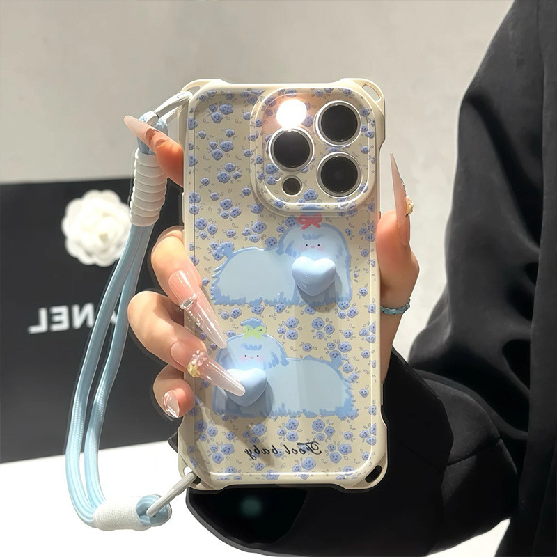 Lan Cuihua 犬ストラップ iPhone Apple 16 携帯電話ケース Huawei p70vivoppo Xiaomi 15 ソフトケースに適しています|undefined