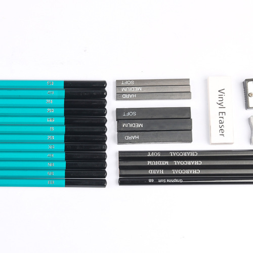 26-piece sketch set, professional drawing pencil set, art stationery, sketch pencil set