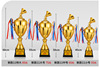 Customized metal trophy football basketball pigeon four -column trophy sports contest elementary school students Taekwondo trophy